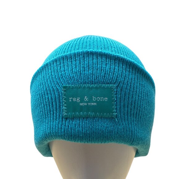 Rag & Bone New York Aqua Blue Knit Beanie Hat One Size - New - Picture 3 of 12